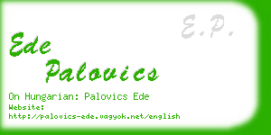 ede palovics business card